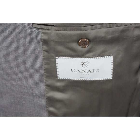 Canali 1934 Silver Label CURRENT Brown Microplaid Wool 2Pc Suit Jacket Pant 42R - Picture 8 of 11